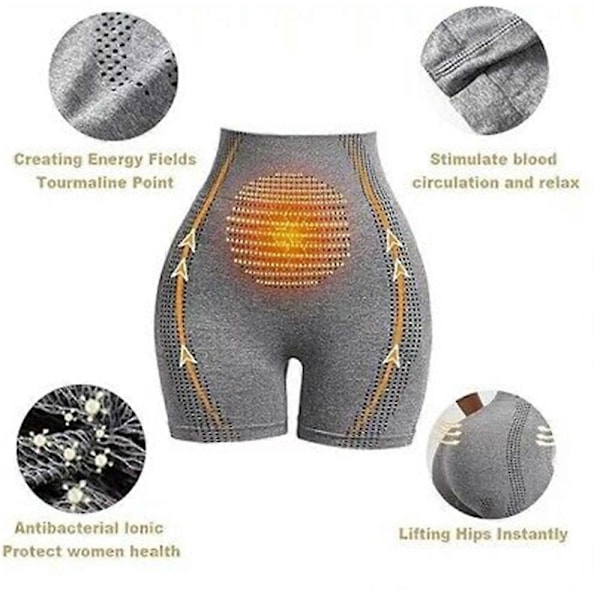 Nye MicroVibration Massage Modul Is Silke Ion Fiber Reparation Formende Shorts - Perfekt grey L