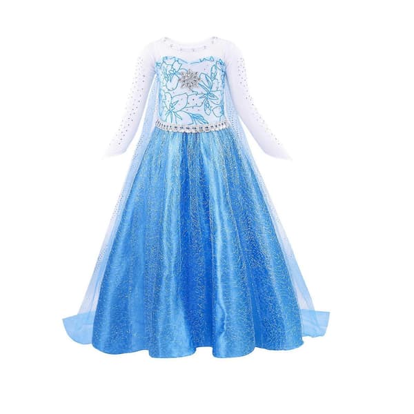 Barn Flickor Blå Klänning Kostym Prinsessklänningar Fancy Cosplay-Perfekt Blue 120
