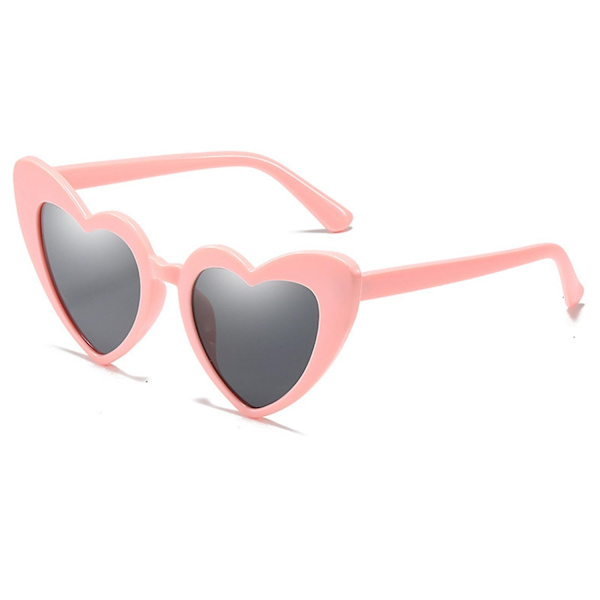 Love Solbriller Hjerteformede Flerfargede solbriller Peach Heart Morsomme solbriller for kvinner - Perfet Pink