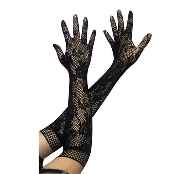 New Fashion Label Gloves Pitkät Mesh Gloves Net Smooth Fa - Perfet Black
