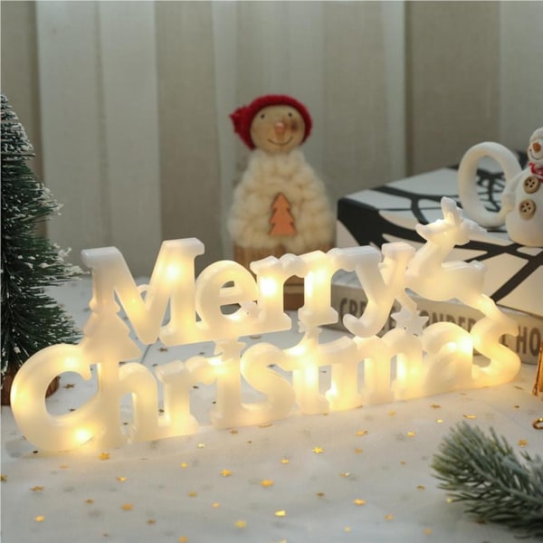 Merry Christmas Letter Lights Hengende LED Garland Decor - Perfet
