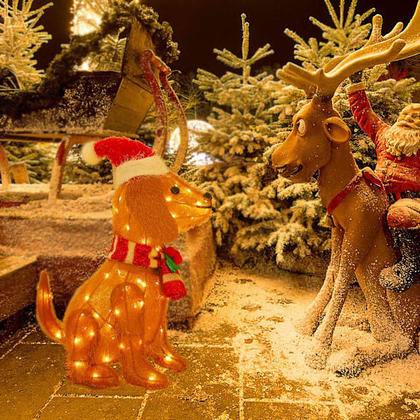 3D Lampe Gravhund Jul Indendørs Udendørs Julepynt Udendørs- Perfet Tax