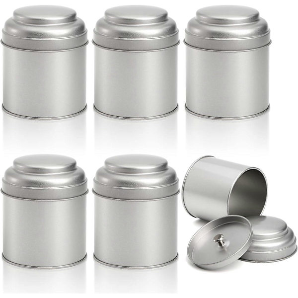 6 stk. Teboks med lufttette dobbelte lokk, 8 OZ runde teboks, små kjøkkenbeholdere - Perfekt
