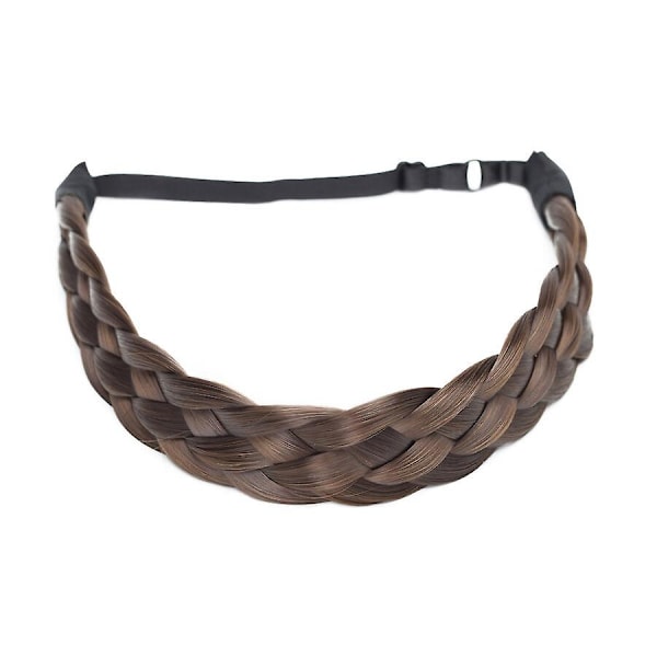 Tjockt Flätat Elastiskt Hårband Håraccessoar för Kvinna-Perfekt darkbrown&lightbrown