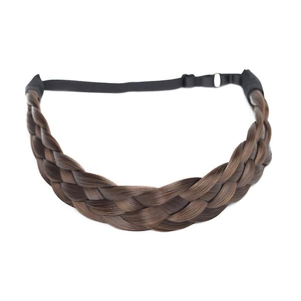 Tykt Flettet Elastisk Hårbøjle Hårbånd Tilbehør til Kvinder - Perfekt darkbrown&lightbrown