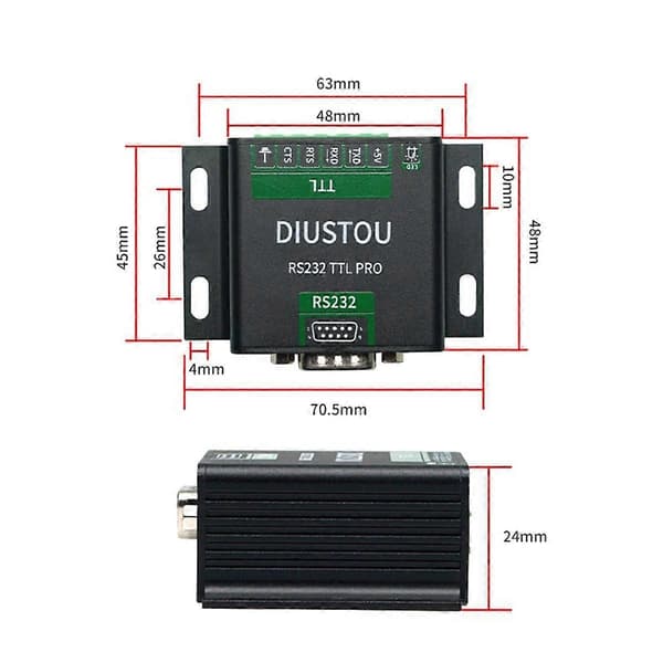RS232 til TTL Isoleret Konverter Seriel Port Modul Ttl til 232 Interface Konverteringsmodul-Perfet