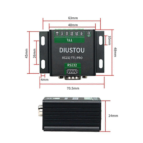 RS232 til TTL Isolert Konverter Seriell Port Modul Ttl til 232 Grensesnitt Konverteringsmodul-Perfet