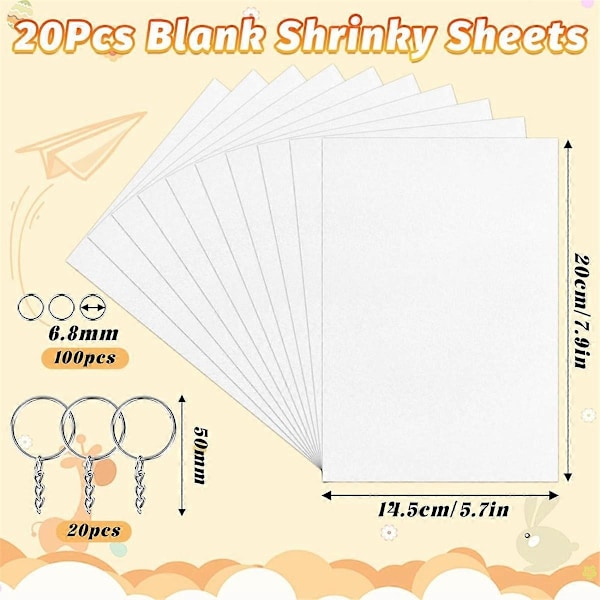 140 stk. Shrinky Dink Ark Sett, Shrinky Dink Papirsett - Perfekt