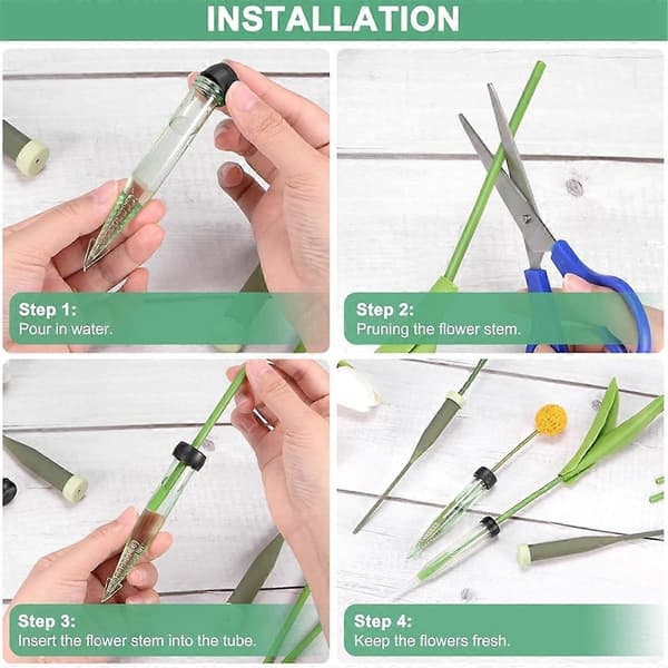 50-pack blomstervattenrör, 10 cm plastblomsterrör med gummikorkar för blommor - Perfekt
