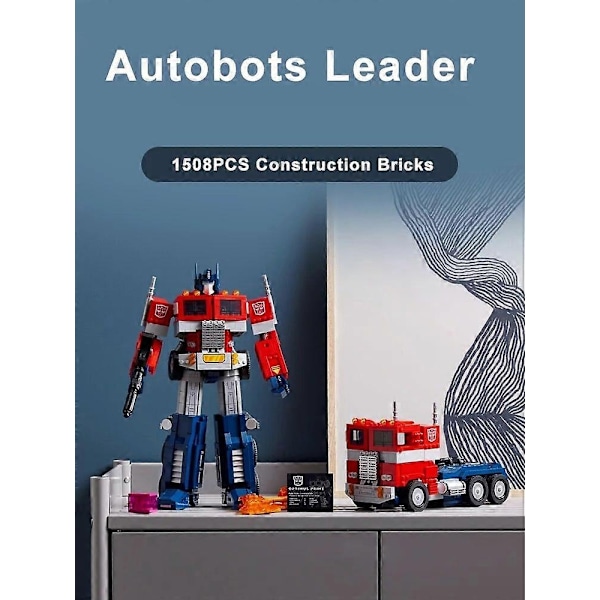 1508 Deler Robotbil leker Optimus Prime Byggeklosser 10302 Lastebil Transformert Autobot Deformasjon Filmer Gave til Barn-Perfekt