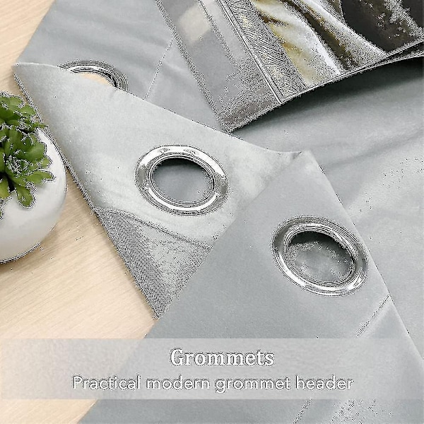 Luksuriøse termisk isolerte gardiner, tykke solide stuegardiner - Perfekt blendingsgardin Light Gray W 59x H 98 150cm*250cm