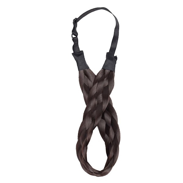 Tjockt Flätat Elastiskt Hårband Håraccessoar för Kvinna-Perfekt darkbrown