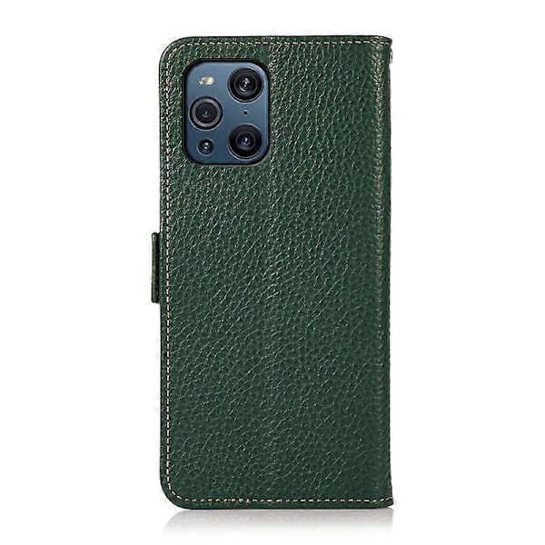 til OPPO Find X3 / X3 Pro KHAZNEH Side-Magnetisk Litchi Læder RFID Etui - Perfekt Green