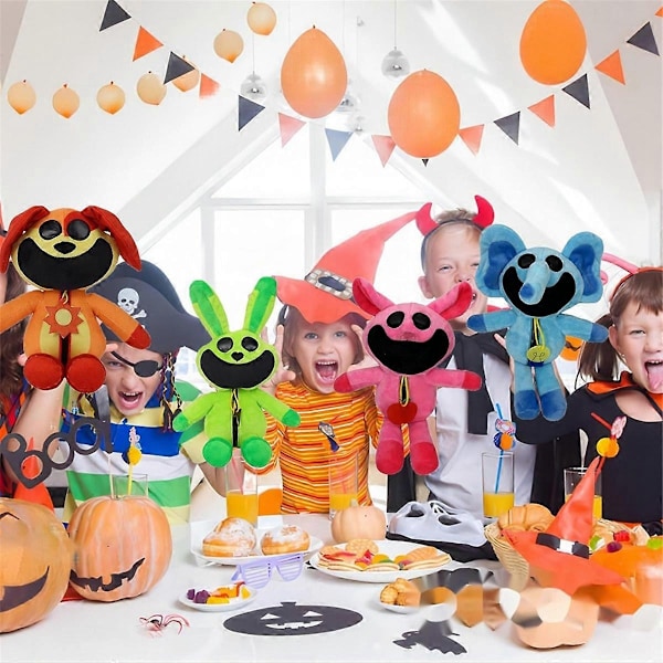 8 stk. Hoppy Plys Smilende Kryb Plysdyr - Perfekt