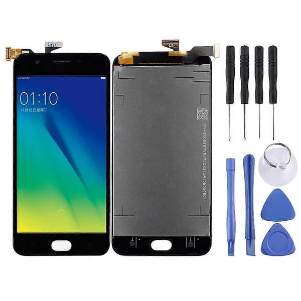 TFT LCD-skjerm kompatibel med OPPO A57 med digitaliserer, komplett montering - Perfekt Black