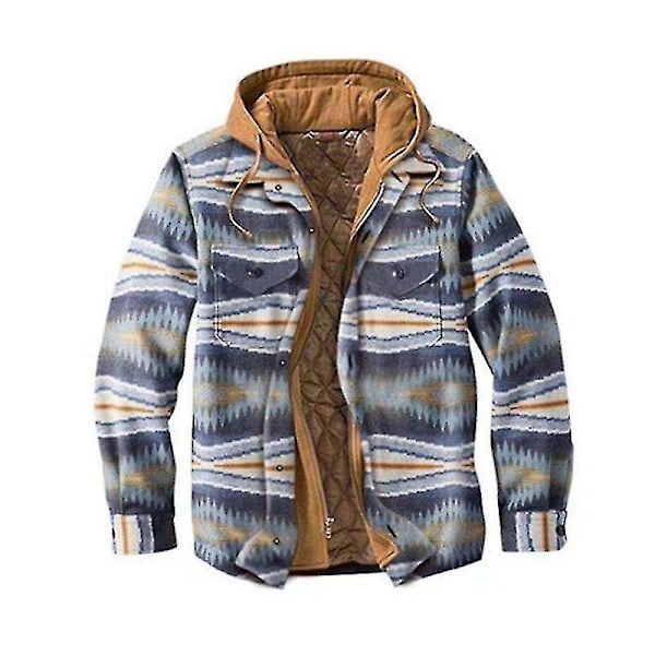 Mænds Varme Quiltet Foret Bomuldsjakker med Hætte Knapper Ned Lynlås Langærmet Ternet Jakker-Perfet Color 10 4XL