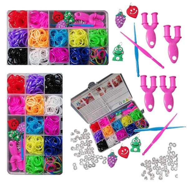 2Pak Loom Bands Kit Emballage . I alt ca. 1200 dele - Perfekt