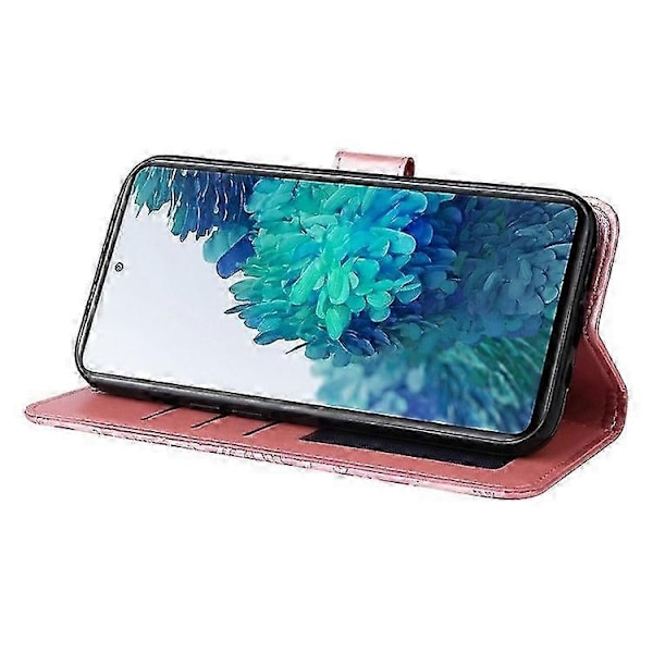 Kompatibel med Galaxy S20 FE / S20 FE 5G / S20 Lite Solros PU Läder Magnetiskt Plånboksfodral med Ställ - Perfekt Pink