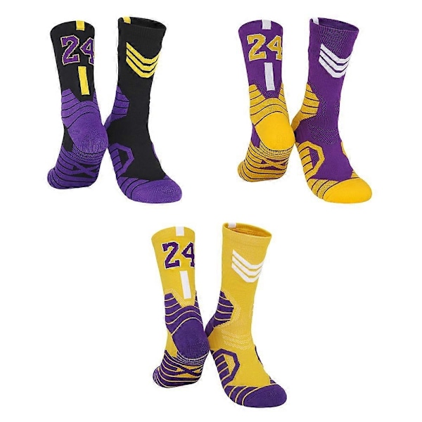 Basketballstrømper, 3-pak polstrede sportsstrømper Crew Socks til mænd og kvinder - Perfekt style3725
