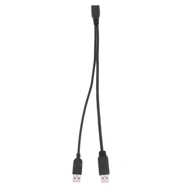 Svart USB 3.0 Hona till Dubbel USB Hane Extra Data Y-Typ Förlängningskabel för 2.5 Tums Mobila Hårddiskar-Perfet