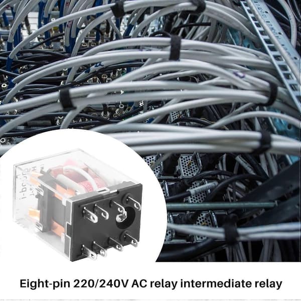 220/240V AC Spole DPDT Strømrelæ MY2NJ 8 Ben m/ Sokkelbase - Perfekt 5pcs