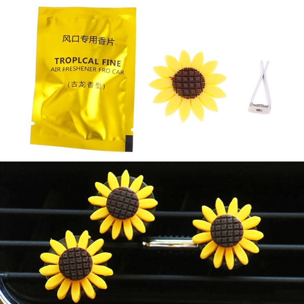 Car Air Freshener Parfyme Sunflower Vent Clip Fragrance D - Perfet