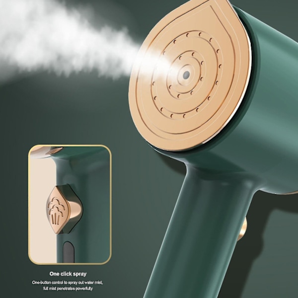 Bærbar Mini Strygejern, Rejse Mini Dampstrygejern, Håndholdt Tøjdamper, Hurtig Forvarmning Damp Tørstrygning, til Hjemmet og Rejser - Perfekt Green