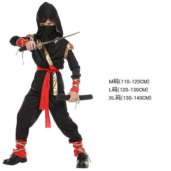 Invisible Ninja Assassin Japanese Warrior Black And Red Book Week Halloween-kostyme - Perfet Style 3 M