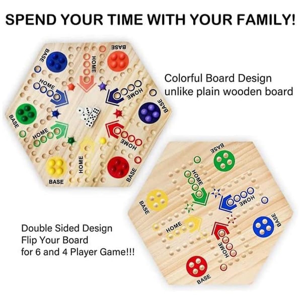 träbräde Dubbelsidigt brädspel Familjefestbordsleksak för vuxna Barnleksaker - Perfet