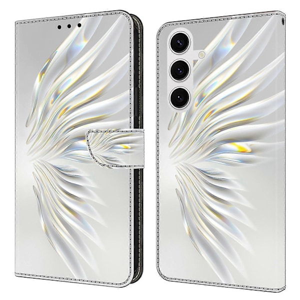 Yhteensopiva Samsung Galaxy S25 Lompakkokotelon kanssa, kuvioitu, seisontatuellinen nahkainen suojakotelo - Floral Butterfl-Perfet Crystal Wings