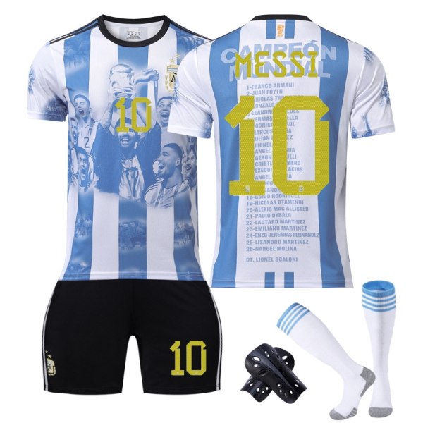 24Argentina World Cup Championship Commemorative Edition Jersey - Perfet Yellow10with socks XS