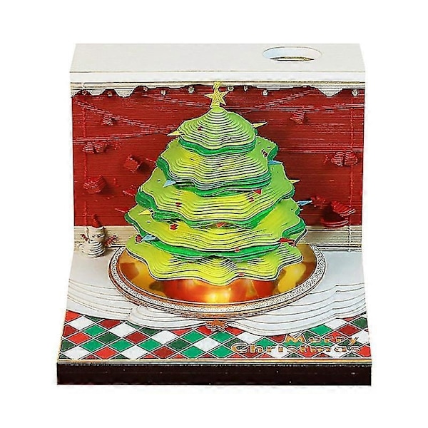 Skrivebords kalender med LED-lys, 2024 kalender memoblokk, kreativ skrivebords kalender DIY notatblokk, 3D kunst kalender papirutskjæring - YuJia - Perfekt 17