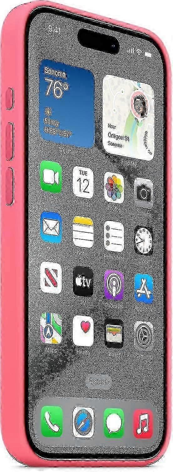 Kompatibelt med Apple iPhone 15 Pro Silikonskal med MagSafe-Perfekt Pink