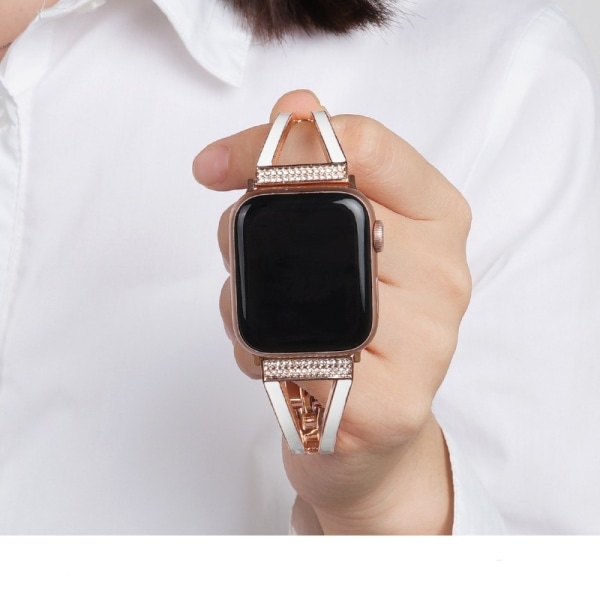 Metallrem för Apple Watch Ultra 49 mm 8 7 6 5 4 SE 3 2 45 mm 41 mm 44 mm 42 mm 40 mm för fiskbensarmband i rostfritt stål Rose guld- Perfet Rose gold 42mm 44mm 45mm 49mm