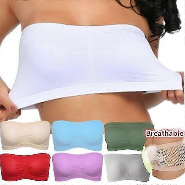Dame Tube top Stropløs Bandeau BH - Perfekt red 4XL