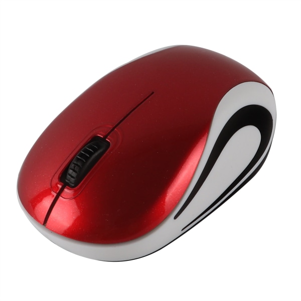 Mini lille trådløs mus til rejse Optisk bærbar trådløs minimus med USB-modtager til pc bærbar - Perfet red