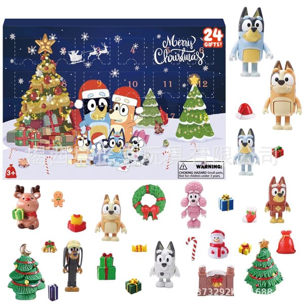 Ny Bluey Blind Box Julekalender 24-dages Nedtællings Overraskelsesboks