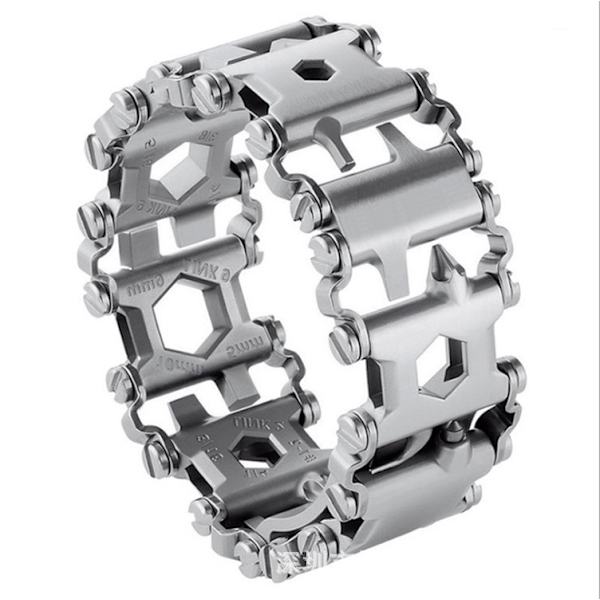 Multifunktionelt værktøjsarmbånd 29 in1 Outdoor Survival Armbånd - Perfet silver