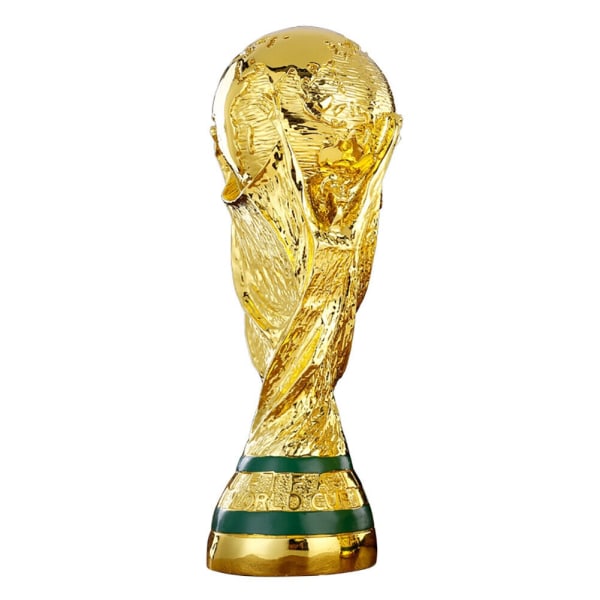 Large World Cup Fotboll Qatar 2022 Gold Trophy Sports Replica - Perfet 27cm