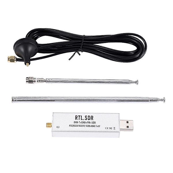 RTL SDR Mottagare V3 RTL2832U 0.1MHz-1.7GHz TCXO SMA Mottagare med Antenn-Perfekt