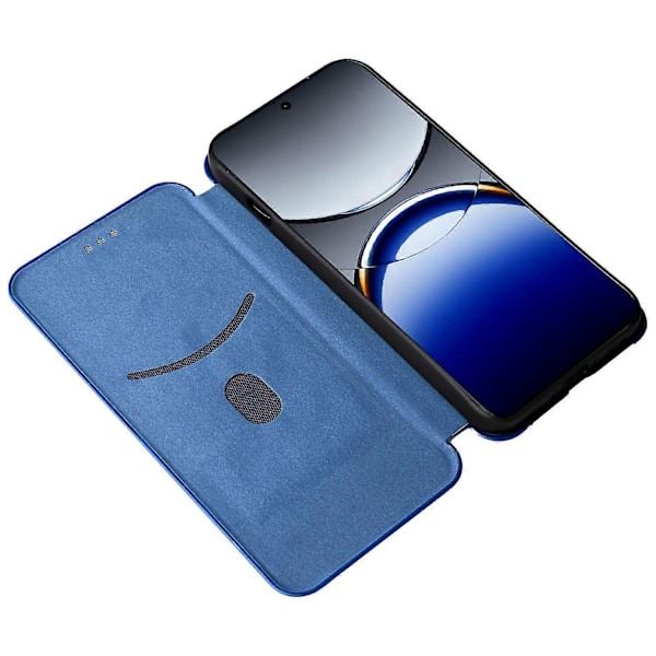 til Oppo Find X8 Pro 5G Etui Kulfibertekstur Stødsikkert PU Læder Telefoncover - Blå-Perfet Blue