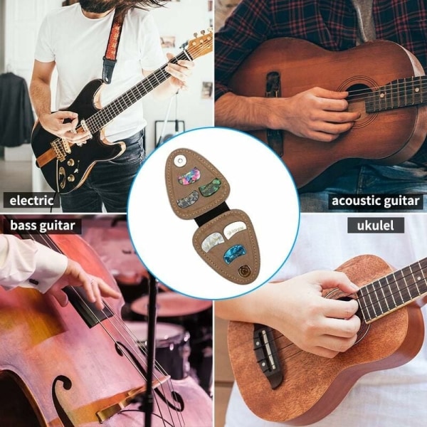 gitarrplockar, PU- case med 6 delar gitarrplockar, för gitarr/elgitarr/bas/ukulele - Perfet