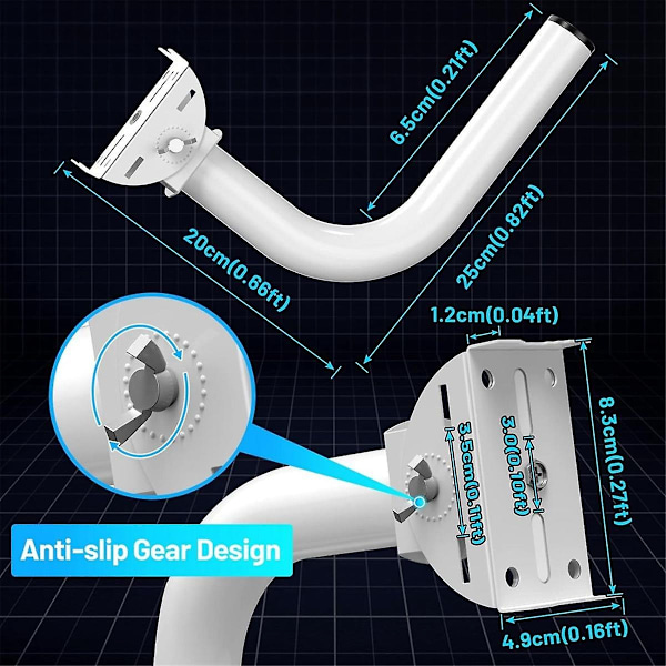 Universal Trådlös Bryggfäste, Pol- och Väggmonterat Fäste för Utomhus AP Access Point Client Bridge CPE, 2-pack-Perfekt