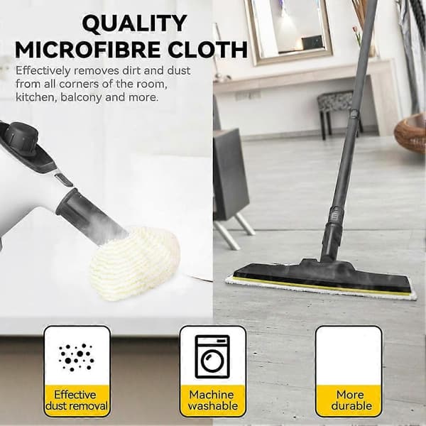 Dampmoppepuder Klud Kompatibel med Karcher EasyFix SC2 SC3 SC4 SC5 Damprenser, Mikrofiber Vaskbar Genanvendelig-Perfekt