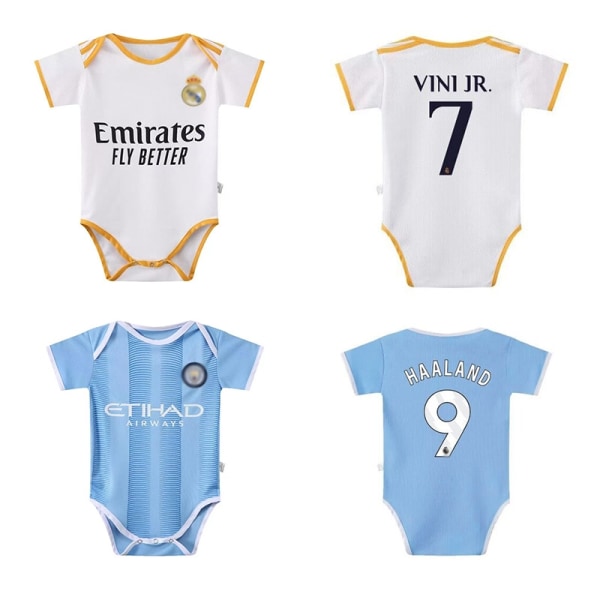 23-24 Baby nr 10 Miami Messi nr 7 Real Madrid tröja BB Jumpsuit One-piece NO.7 VINI JR.- Perfet NO.7 VINI JR. Size 12 (12-18 months)