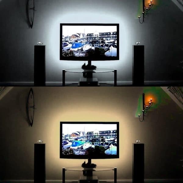 USB-drevet TV-lys, 5 meter langt - varmt hvitt lys