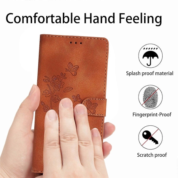 Kompatibel med Samsung Galaxy A53 5G Skal Läder Präglat Blommigt Telefonskal Plånbok med Handledsrem - Perfekt Style C