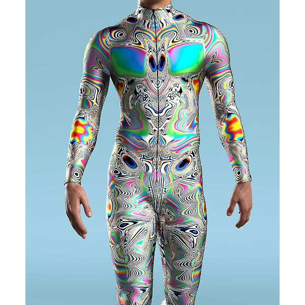 Robot Kostume Mænd, Alien Kostume Mænd, Festival Kostumer til Mænd, Rave Kostume Mænd, Festival Bodysuit-Perfet VV037 Adult XL