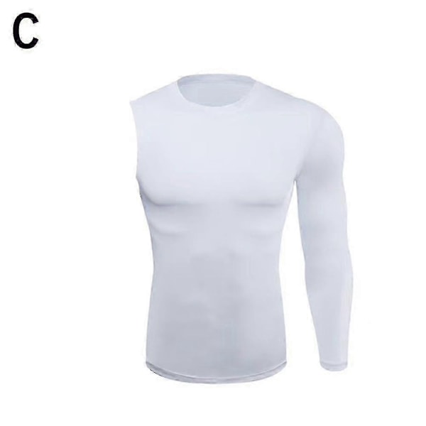 Kompresjonsskjorte for menn, én erme, én arm, sportstights Left-white 45-55kg