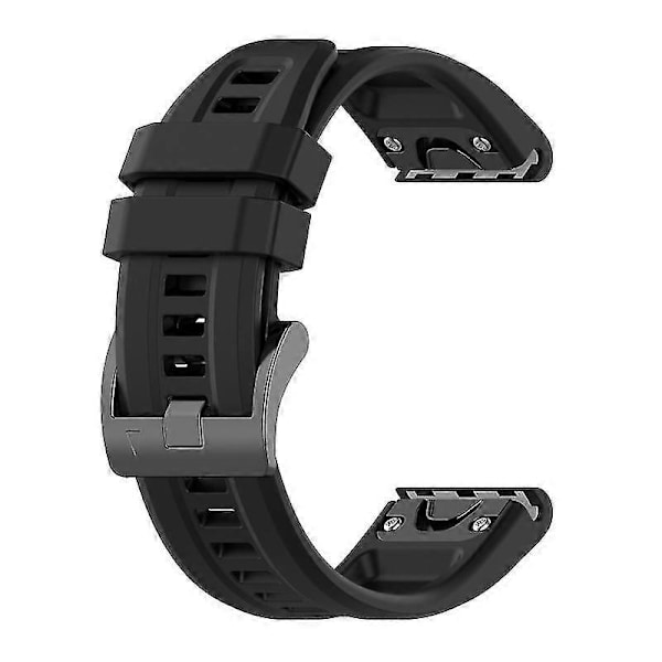 Silikonarmband 26mm för Garmin Fenix 7x/6x/5x Klocka Rem Loop Armband - Perfekt Black